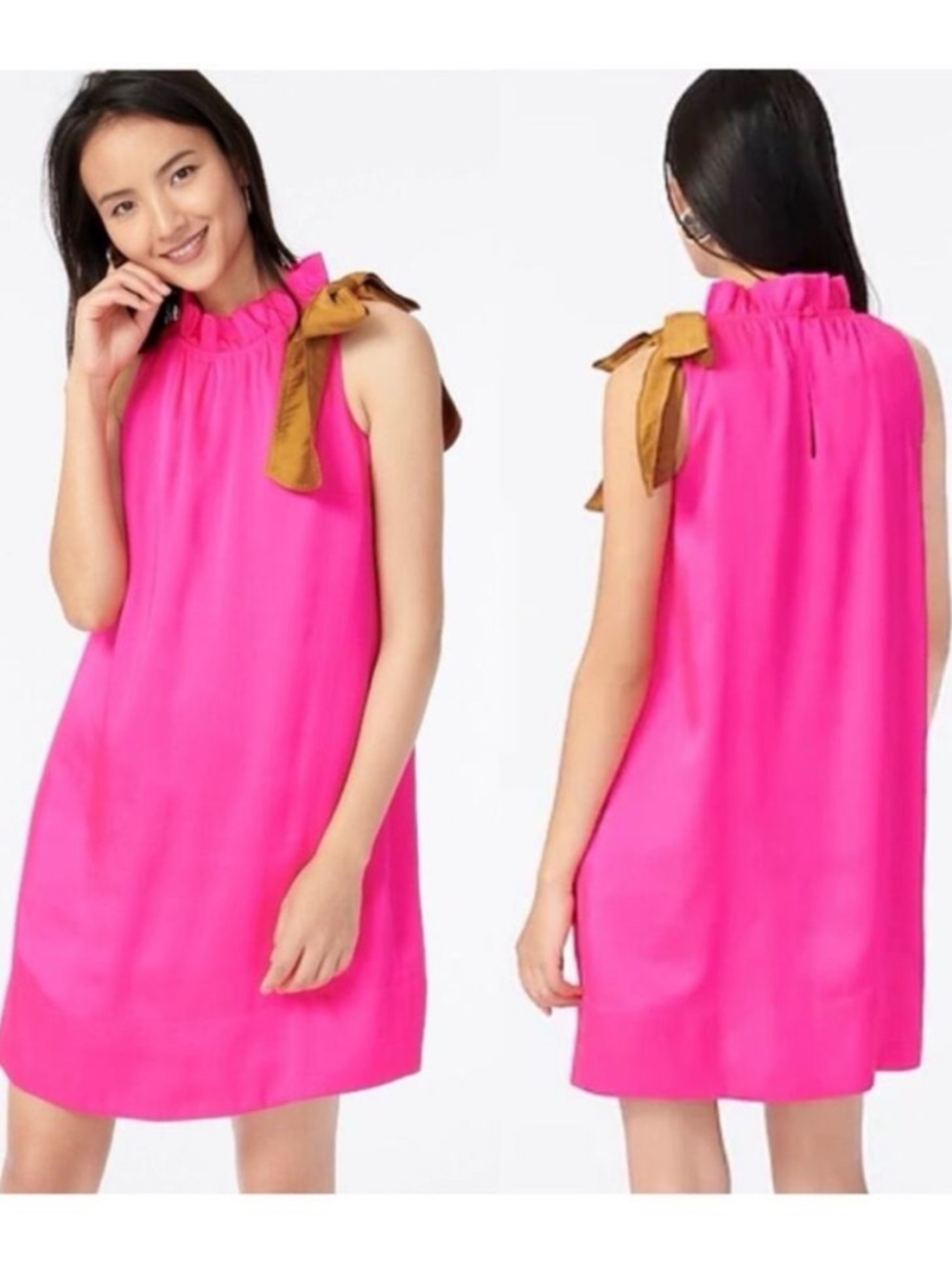 J. Crew Swingy Bow-Neck Dress
